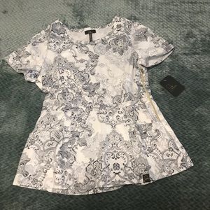 Black and white scrub top